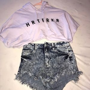 Cute hoodie crop top
